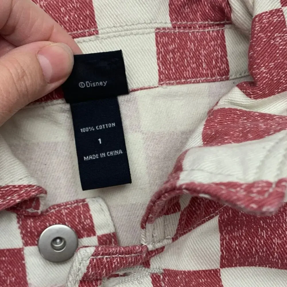 Disney x box lunch 1 1x Lady and the Tramp denim jacket Red Cream Plaid Tony's